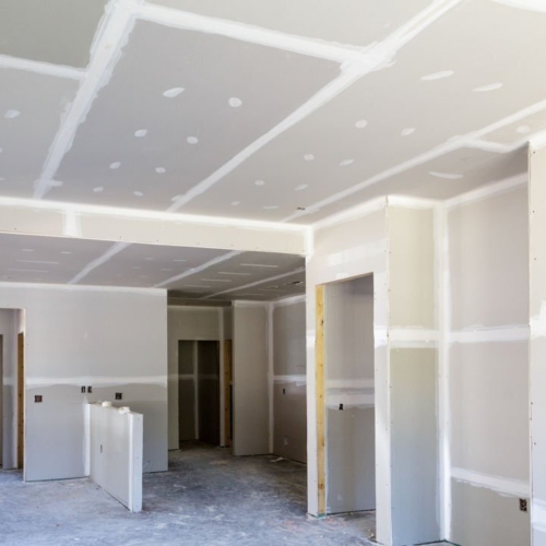 Finished Sheetrock in New Home Construction